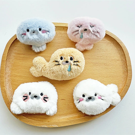【 ふわふわアザラシぬいパーツ 】 デコ パーツ あざらし ぬいぐるみ 動物 アニマル かわいい ぬい活 センターパーツ ふわふわ