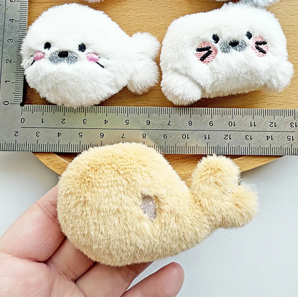 【 ふわふわアザラシぬいパーツ 】 デコ パーツ あざらし ぬいぐるみ 動物 アニマル かわいい ぬい活 センターパーツ ふわふわ