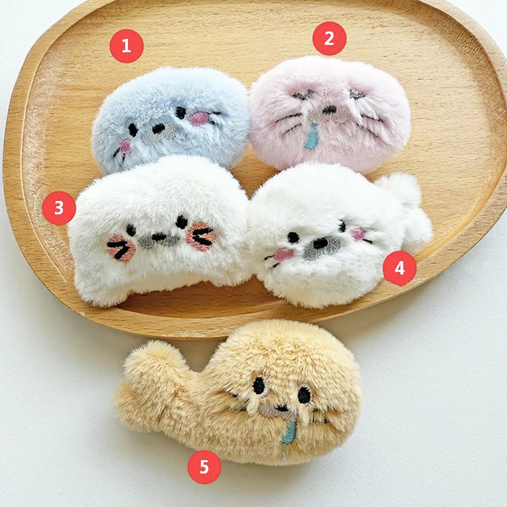【 ふわふわアザラシぬいパーツ 】 デコ パーツ あざらし ぬいぐるみ 動物 アニマル かわいい ぬい活 センターパーツ ふわふわ