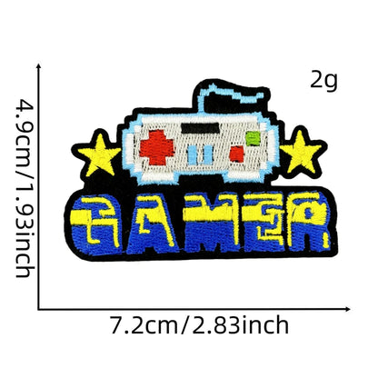 ワッペン【 GAMEワッペン #6 GAMER 】 アイロンワッペン アイロン刺繍 アップリケ