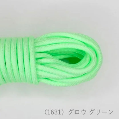 【 メルヘンアート アウトドアコード グロウ 5m グロウグリーン 】 紐 アウトドアコード パラコード 3mm 発光