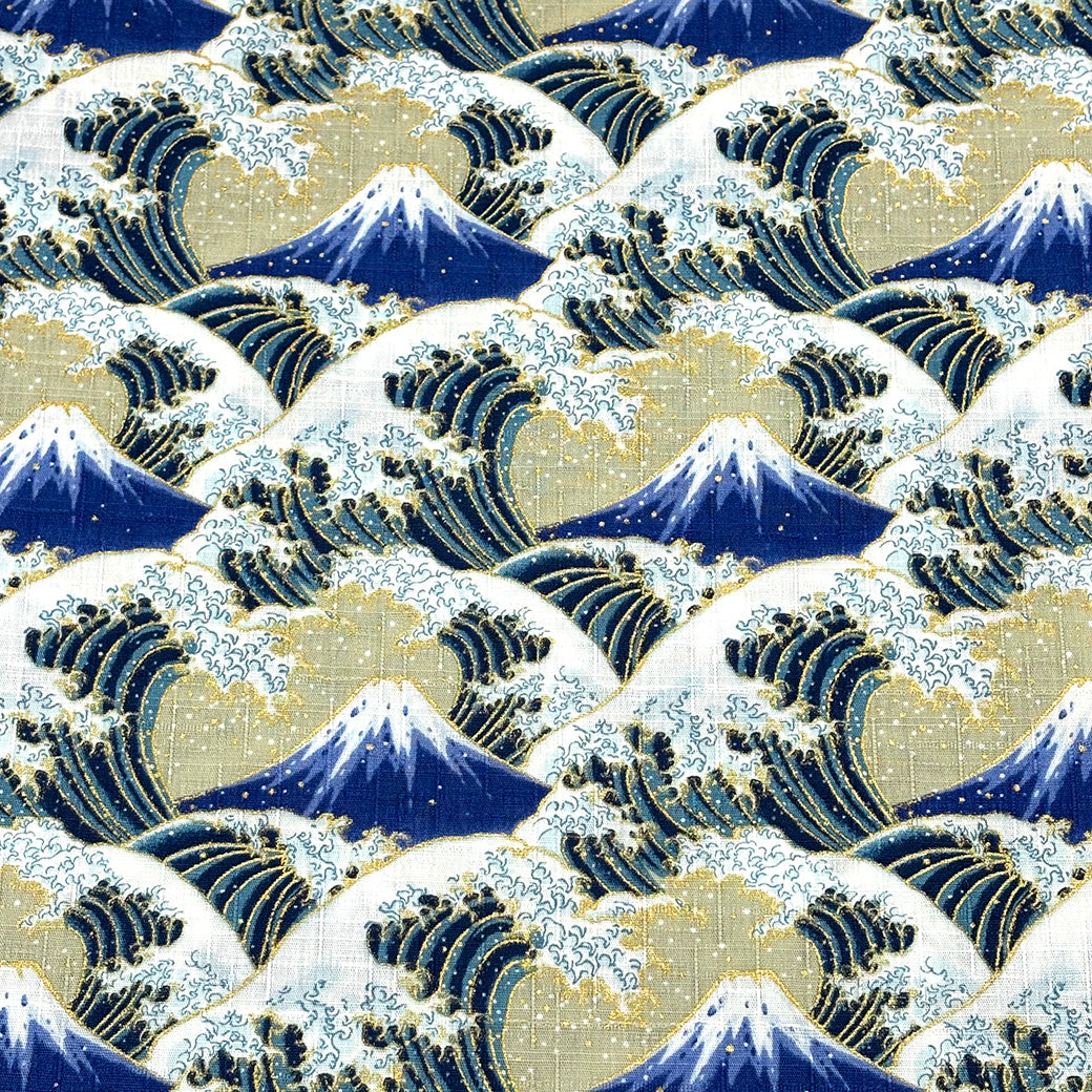 富士山柄のドビー織生地