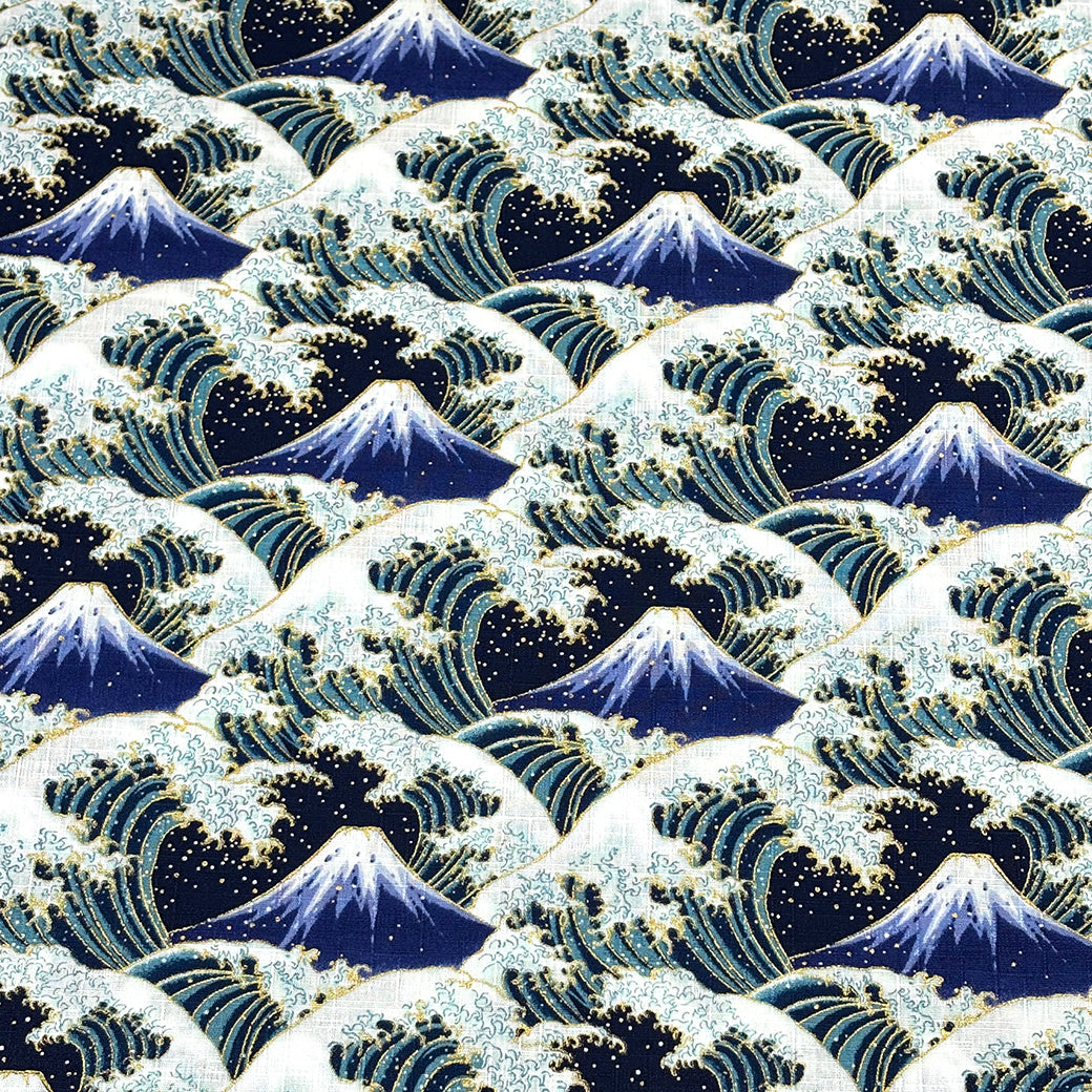 富士山柄のドビー織生地