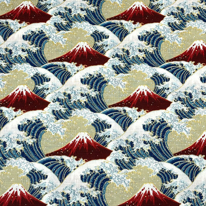 富士山柄のドビー織生地