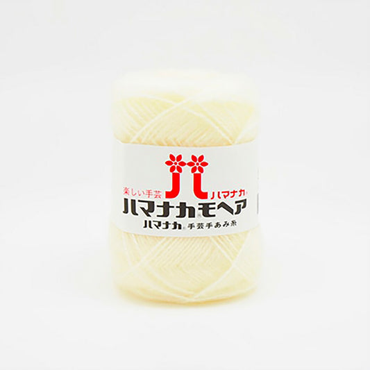 毛糸 【 ハマナカモヘア #1 ホワイト 25g 】 秋冬毛糸  約100m アクリル65％、モヘヤ35％