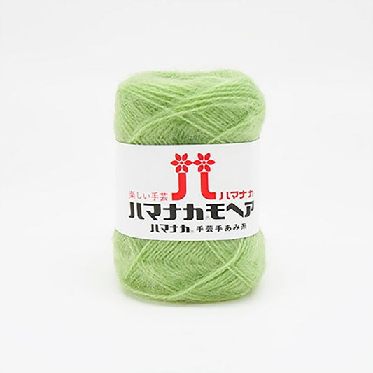 毛糸 【 ハマナカモヘア #80 グリーン 25g 】 秋冬毛糸  約100m アクリル65％、モヘヤ35％