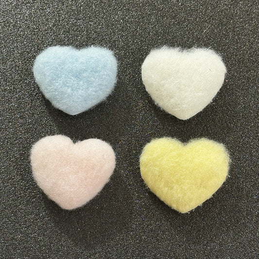 【 デコパーツ ふわふわ ハート 4色 】 デコ パーツ ハート クッションモチーフ かわいい センターパーツ ふわふわ パーツ 推し活 チャーム デコレーション ブローチ バレッタ キーホルダー 飾り物 装飾 Textile World TOA