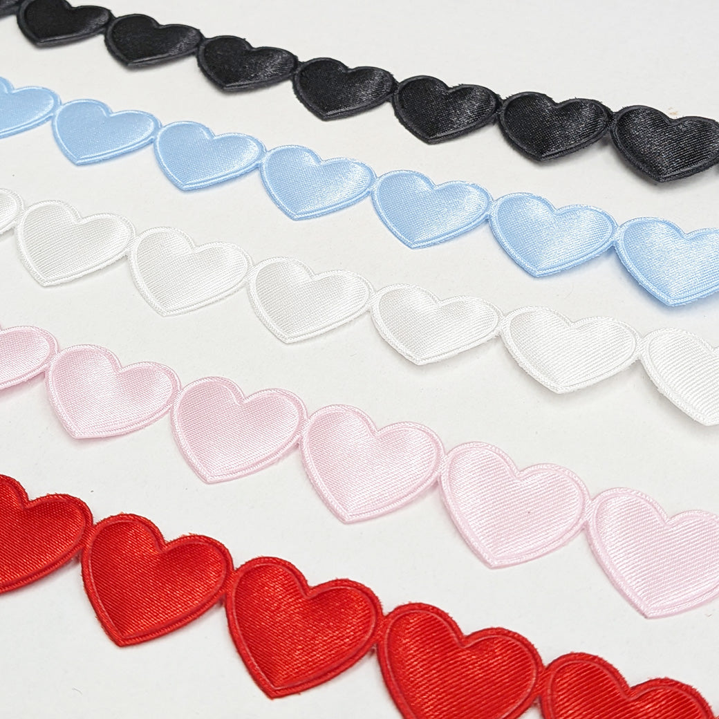 リボン 【 ハートモチーフリボン 15mm 5色 】 ハートリボン ラッピングリボン 手芸リボン デコレーション ハート柄