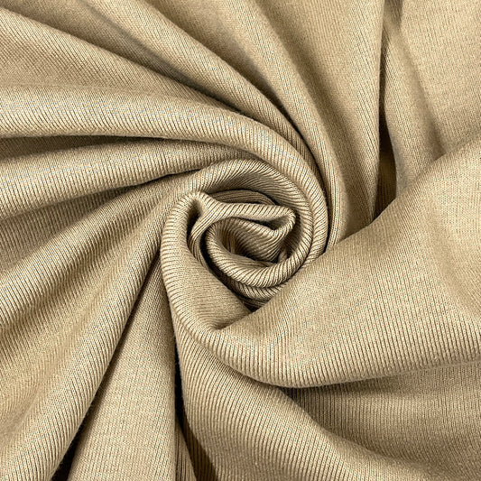 生地 【 ヘビーリブニットベージュ】 ニット生地  リブニット生地 無地 170cm巾 広幅