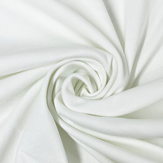 生地 【 ヘビーリブニットオフ白】 ニット生地  リブニット生地 無地 170cm巾 広幅