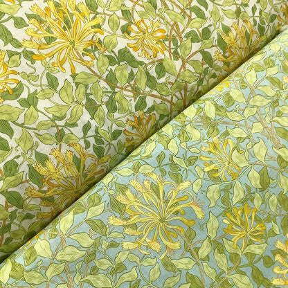 生地 【 V&A Fabric Collection ハニーサックル 】 シーチング 110cm巾 コットン 綿100％ 薄手 薄地 Honeysuckle 英国 イギリス ロンドン ヴィクトリア&アルバート博物館 ウィリアム