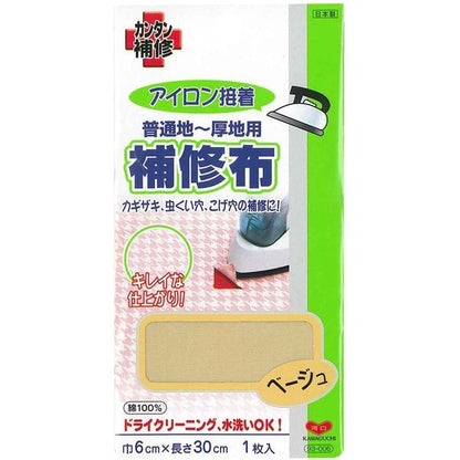 カワグチ 【 アイロン接着 補修布 普通地 厚地用 6cm×30cm 1枚入 】 補修布 補修 アイロン 補強 補強布 カギザギ 虫食い穴 こげ穴 簡単補修 初心者 破れ補修 穴あき 水洗い ドライクリーニング ワイシャツ カッターシャツ ブラウス 制服 ソーイング 手芸 裁縫道具 KAWAGUCHI