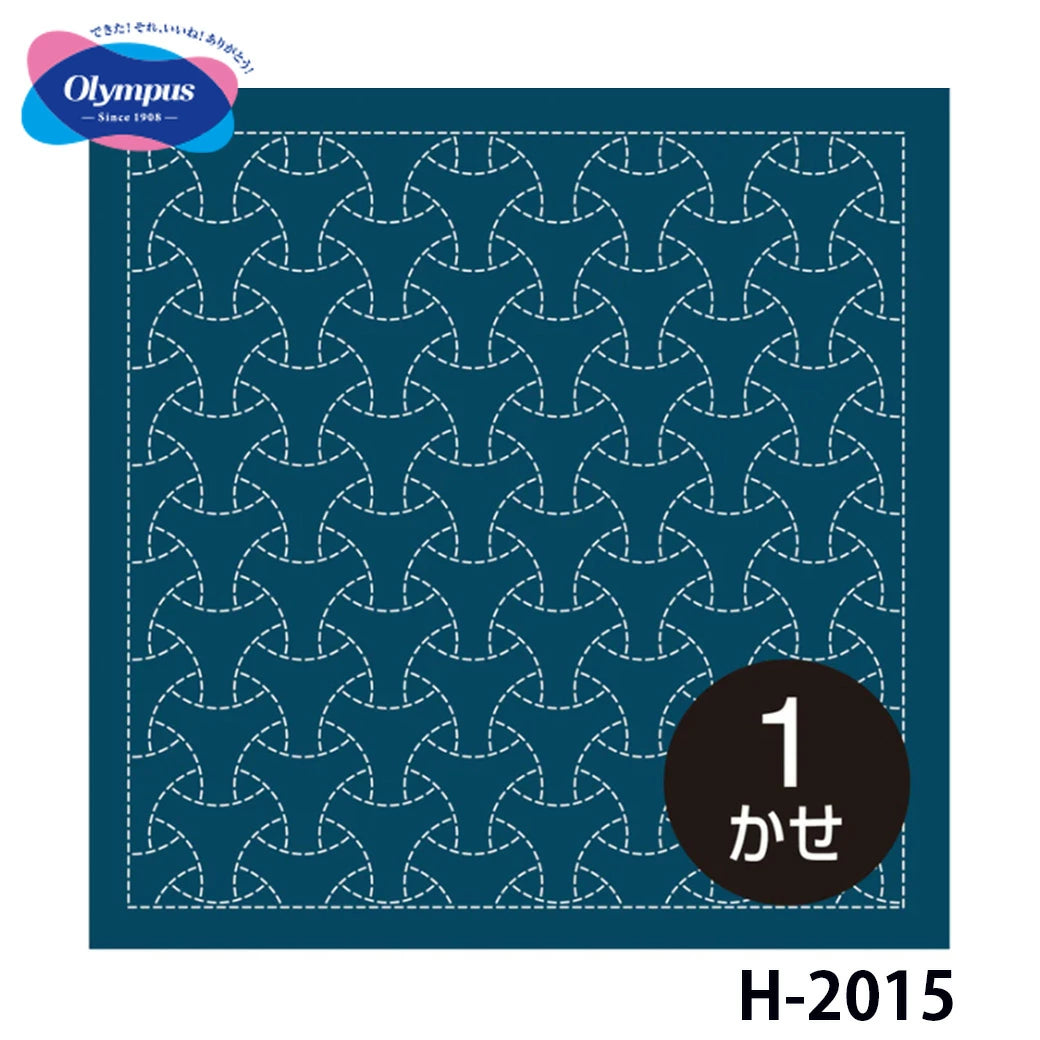 刺し子 【 オリムパス 花ふきん H-2015 丸毘沙門 藍 】 刺し子 花ふきん 布パック