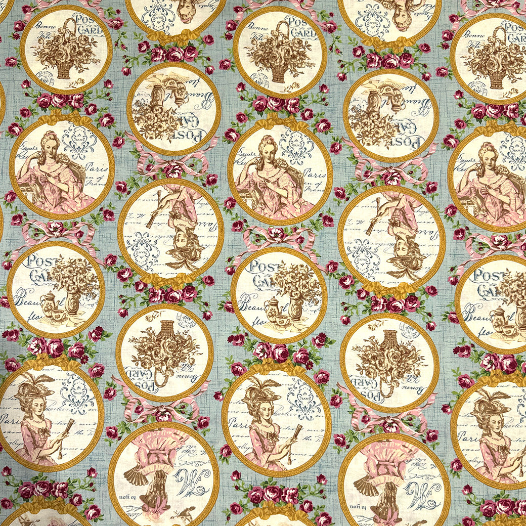 生地 【 QUILT GATE 鏡の貴婦人 スカイミント 】 キルトゲイト
