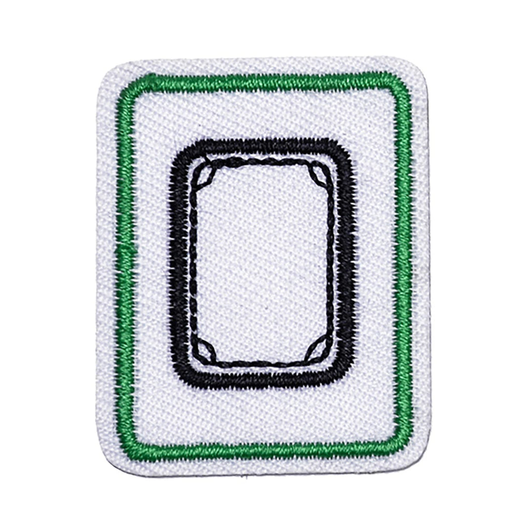 ワッペン【 麻雀ワッペン #5 白 】 アイロンワッペン アイロン刺繍 アップリケ