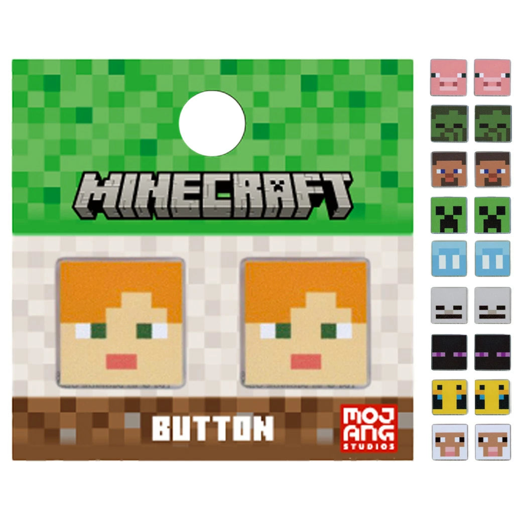 ボタン 【 MINECRAFTボタン 2個入 】 ぼたん 釦 マインクラフト マイクラ キャラクター キャラクターグッズ