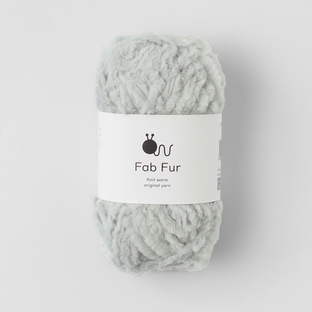 毛糸 【 Knitworm FabFur ファブファー 00003 ミントグリーン 並太 40g