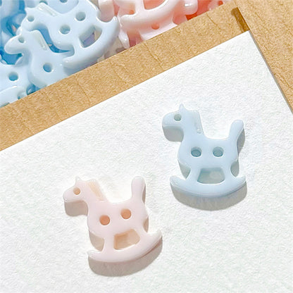 ボタン 【 木馬ボタン 15mm 5個入 】 木馬ボタン くすみ色 くすみカラー もくば 馬