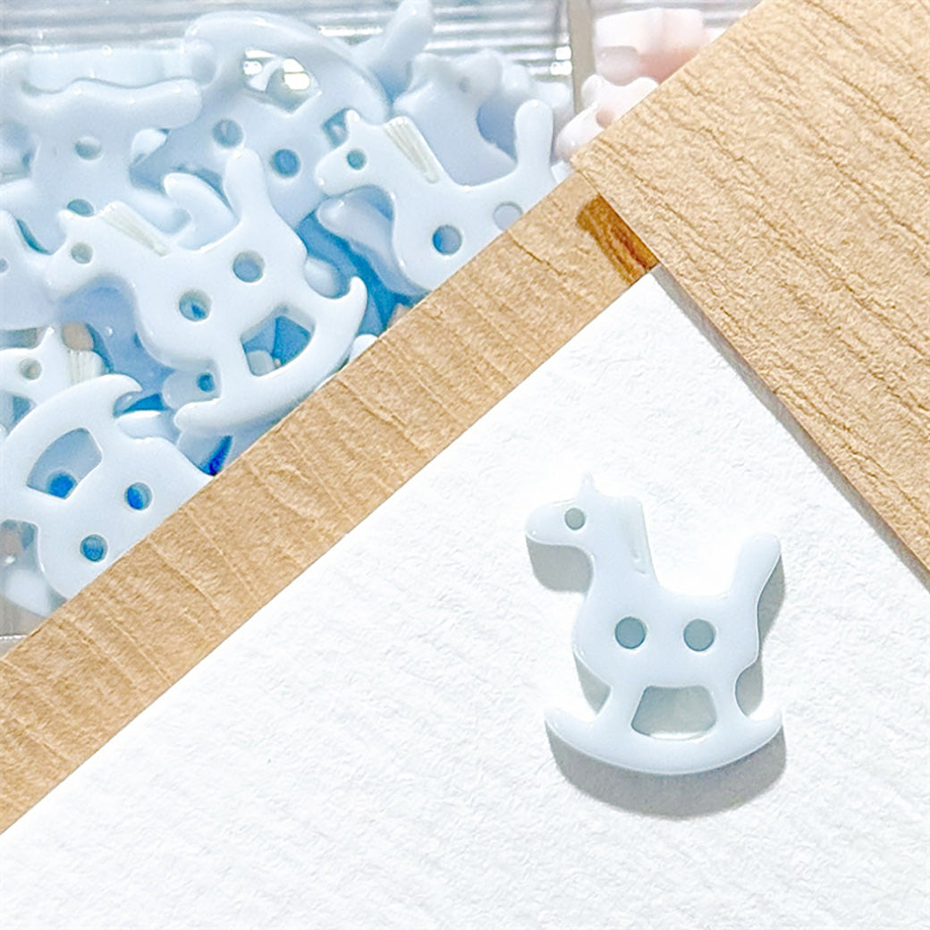 ボタン 【 木馬ボタン 15mm 5個入 】 木馬ボタン くすみ色 くすみカラー もくば 馬