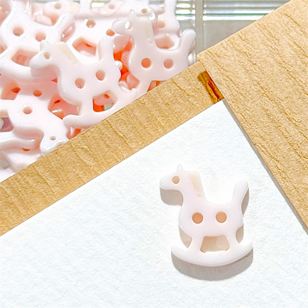 ボタン 【 木馬ボタン 15mm 5個入 】 木馬ボタン くすみ色 くすみカラー もくば 馬