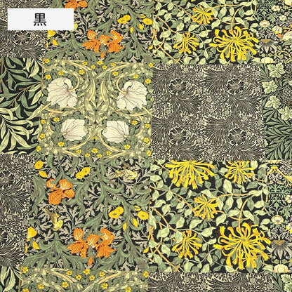 生地 【 V&A Fabric Collection モリス・モザイク 2色 】 シーチング 112cm巾 コットン 綿100％ 薄手 薄地 パッチワーク柄 ウィリアムモリス William Morris ヴィクトリア&アルバート博物館 おしゃれ 北欧風 手芸 ワンピース クッションカバー カーテン Textile World TOA