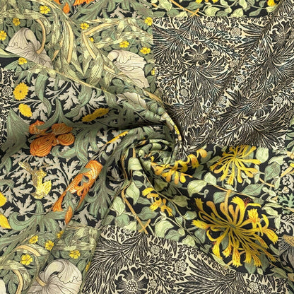 生地 【 V&A Fabric Collection モリス・モザイク 2色 】 シーチング 112cm巾 コットン 綿100％ 薄手 薄地 パッチワーク柄 ウィリアムモリス William Morris ヴィクトリア&アルバート博物館 おしゃれ 北欧風 手芸 ワンピース クッションカバー カーテン Textile World TOA