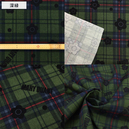 生地 【 MARY QUANT タータン花 5色 】 マリクワ マリークワント オックス生地 110cm巾 綿プリント コットン100％