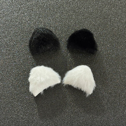 【 デコパーツ ねこ耳 2色 】 デコ パーツ 猫耳 動物モチーフ かわいい ふわふわ パーツ 推し活 チャーム 人形 デコレーション 飾り物 装飾 ハンドメイド用品 手芸用品 ハンドクラフト Textile World TOA