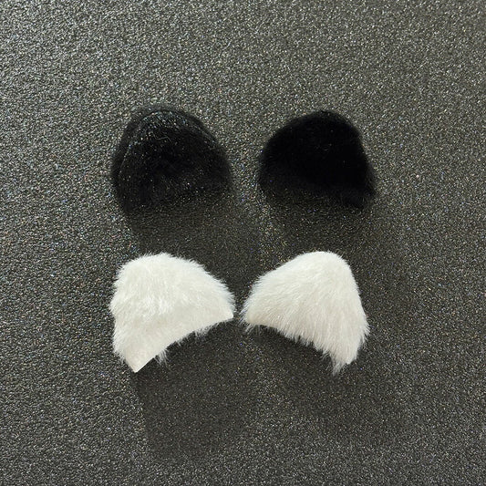 【 デコパーツ ねこ耳 2色 】 デコ パーツ 猫耳 動物モチーフ かわいい ふわふわ パーツ 推し活 チャーム 人形 デコレーション 飾り物 装飾 ハンドメイド用品 手芸用品 ハンドクラフト Textile World TOA