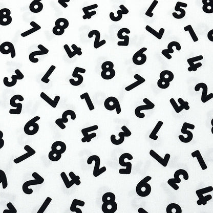 生地 【 ランダムカウントダウン数字 2色 】 オックス生地 オックスプリント 110cm巾 綿生地 綿 コットン 綿100％ 数字柄 ナンバー プリント生地 バッグ ポーチ 巾着 クッションカバー カーテン インテリア 雑貨 ハンドメイド 入園 入学 個性的 Textile World TOA