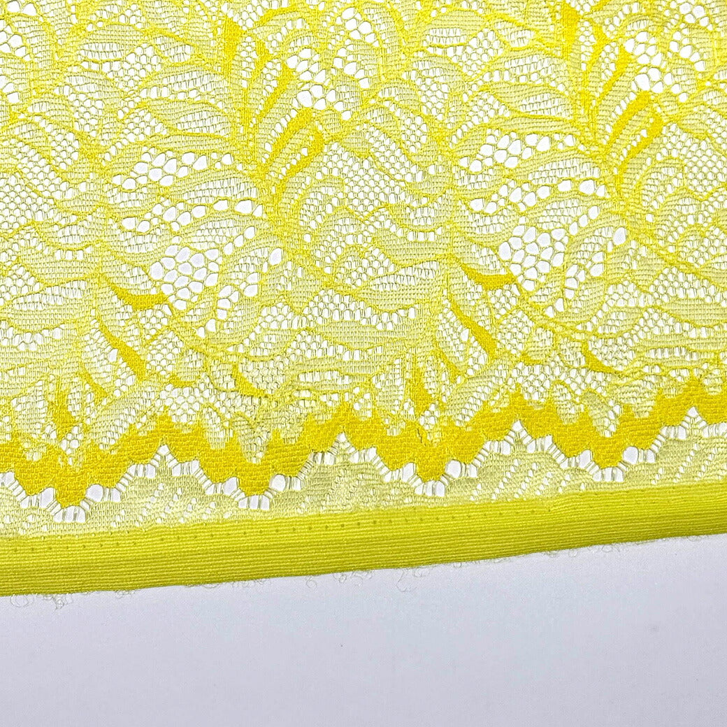 生地 【 片耳スカラ ラッセルレース 4色 】 レース レース生地 刺繍