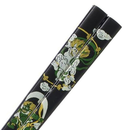 【 男一代 約23.5cm 2種 】 アオバ 箸 若狭塗箸 風神雷神 龍 滑り止め加工 天然木 塗り箸 日本 インバウンド 和風 和柄 高級塗り箸 プレゼント箸 ギフト Textile World TOA