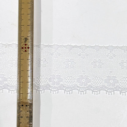 リボン 【 エンブロイダリレース 1788 約44mm 白 】 レースリボン 刺繍リボン 花柄レースリボン 華やかレースリボン