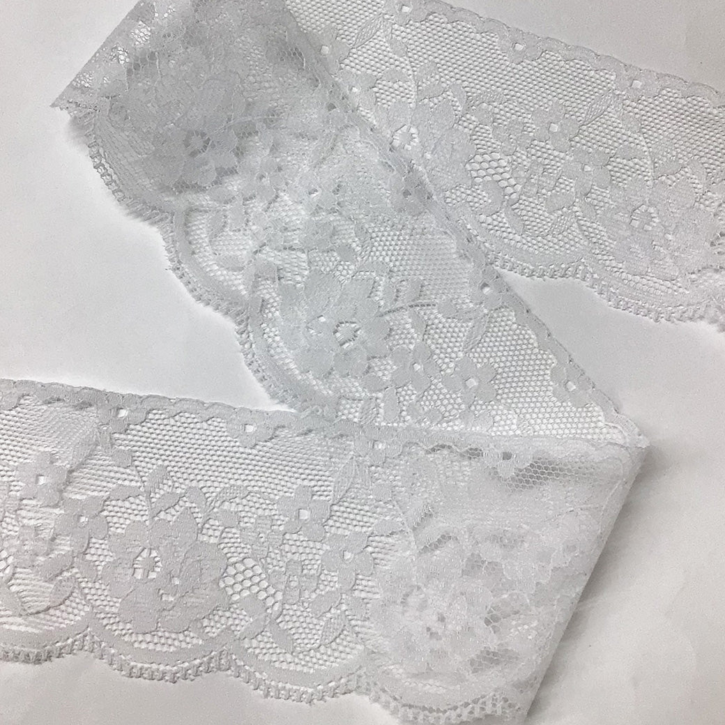 リボン 【 エンブロイダリレース 2300 白 5.5cm 】 レースリボン 刺繍リボン