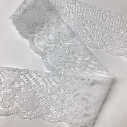リボン 【 エンブロイダリレース 2300 白 5.5cm 】 レースリボン 刺繍リボン