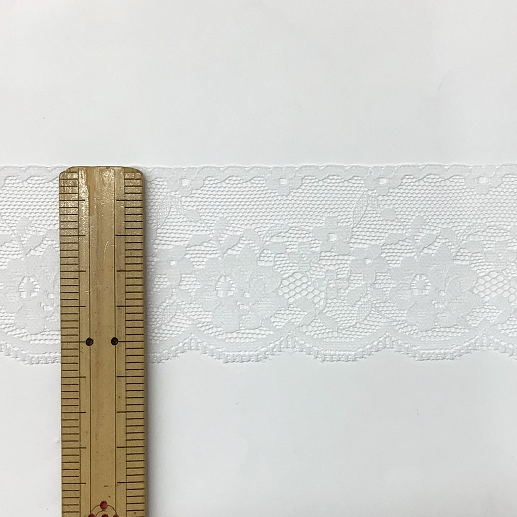 リボン 【 エンブロイダリレース 2300 白 5.5cm 】 レースリボン 刺繍リボン