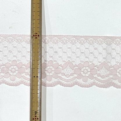 リボン 【 エンブロイダリレース 2500 約60mm ピンク 】 レースリボン 刺繍リボン 花柄レースリボン 華やかレースリボン