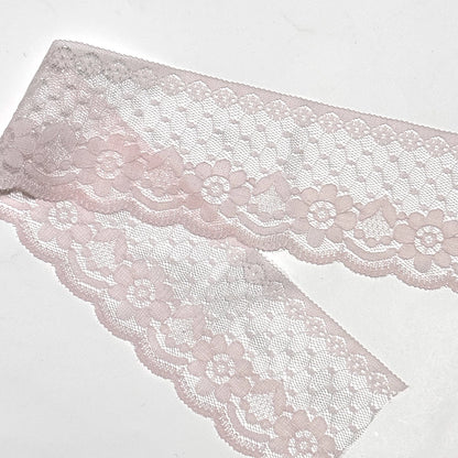 リボン 【 エンブロイダリレース 2500 約60mm ピンク 】 レースリボン 刺繍リボン 花柄レースリボン 華やかレースリボン