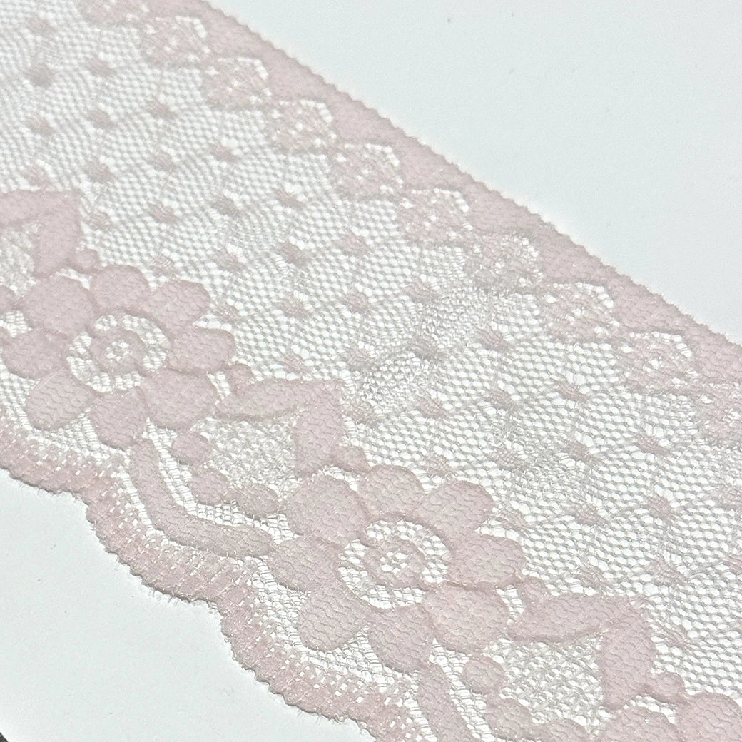 リボン 【 エンブロイダリレース 2500 約60mm ピンク 】 レースリボン 刺繍リボン 花柄レースリボン 華やかレースリボン