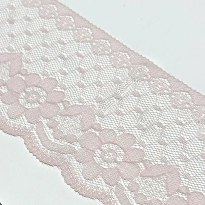 リボン 【 エンブロイダリレース 2500 約60mm ピンク 】 レースリボン 刺繍リボン 花柄レースリボン 華やかレースリボン