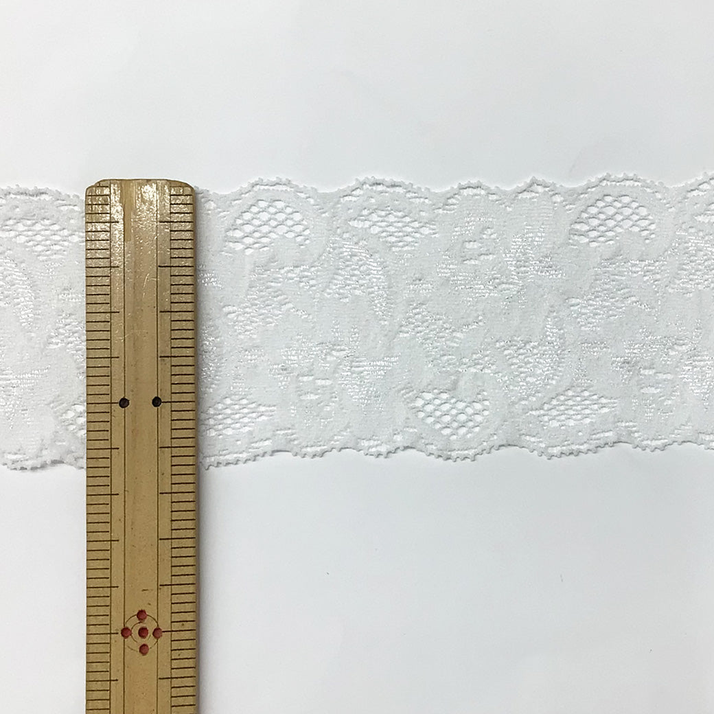 リボン【 エンブロイダリレース ストレッチ 2510 6.5cm オフ 】 レースリボン