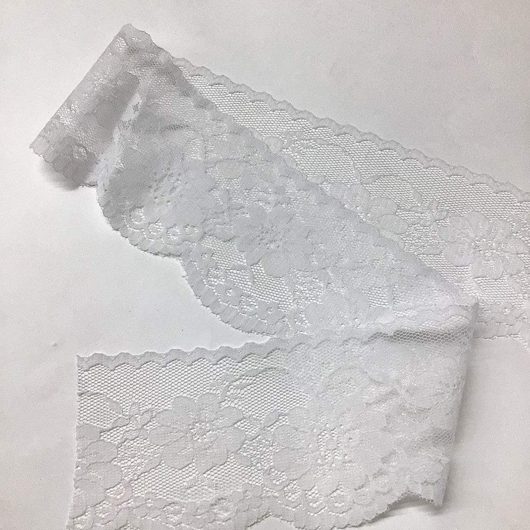 リボン 【 エンブロイダリレース 2650 白 6.5cm 】 レースリボン 刺繍リボン