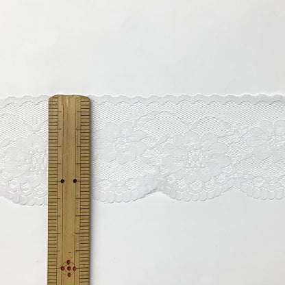 リボン 【 エンブロイダリレース 2650 白 6.5cm 】 レースリボン 刺繍リボン