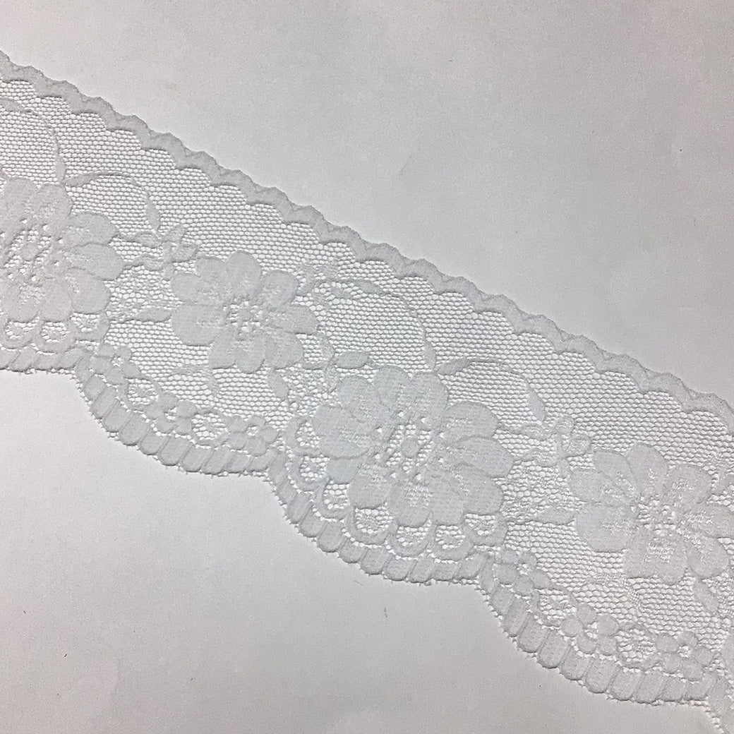 リボン 【 エンブロイダリレース 2650 白 6.5cm 】 レースリボン 刺繍リボン