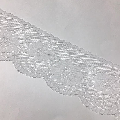 リボン 【 エンブロイダリレース 2650 白 6.5cm 】 レースリボン 刺繍リボン