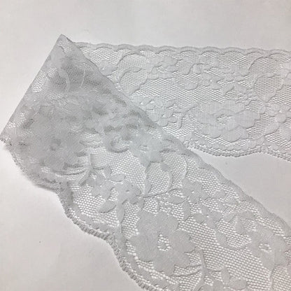 リボン 【 エンブロイダリレース 2665 白 6.5cm 】 レースリボン 刺繍リボン