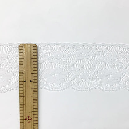 リボン 【 エンブロイダリレース 2665 白 6.5cm 】 レースリボン 刺繍リボン