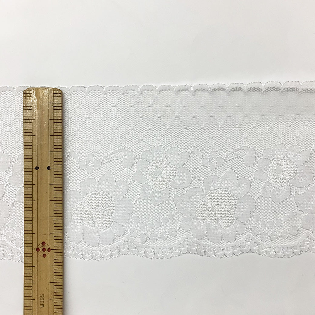 リボン 【 エンブロイダリレース 4006 白 10.5cm 】 レースリボン 刺繍リボン