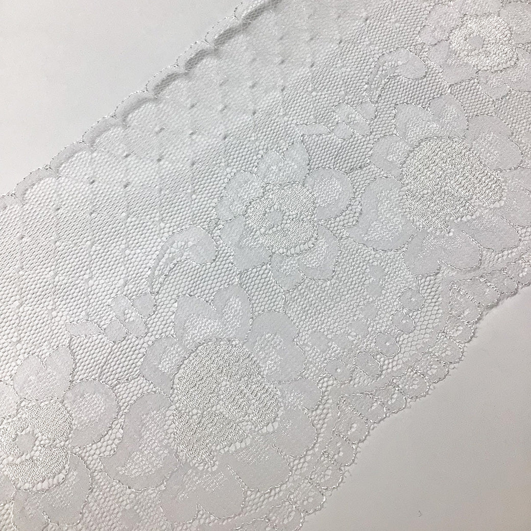 リボン 【 エンブロイダリレース 4006 白 10.5cm 】 レースリボン 刺繍リボン