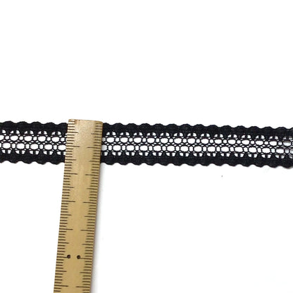 リボン 【 レース7455 黒 】 リボン 15mm レースリボン 刺繍リボン レース刺繍 刺しゅう ヘアリボン ヘアアクセサリー 推し活